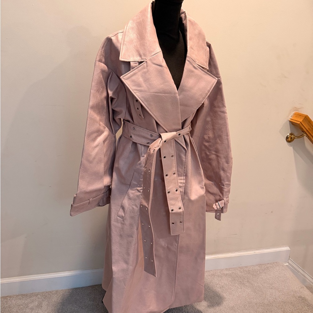Plus size NWT Stylish Pink Trench Coat